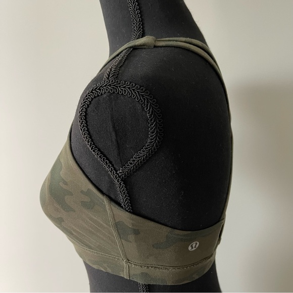 Lululemon Energy Bra Camo Fatigue Green Size 6 - Picture 8 of 14